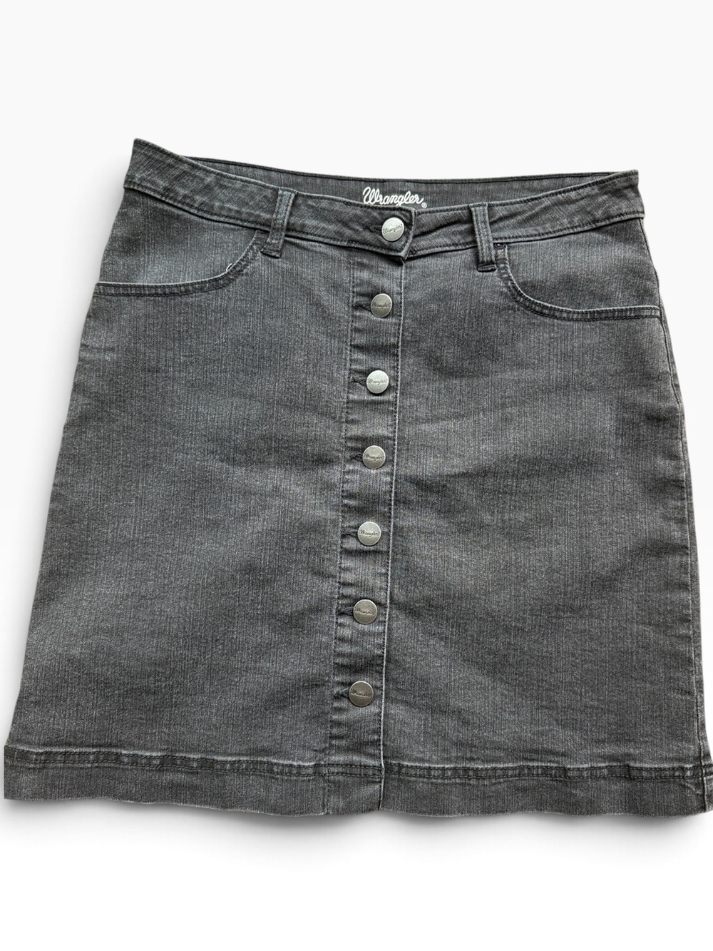 Wrangler black denim Button-Front western style Mini Skirt